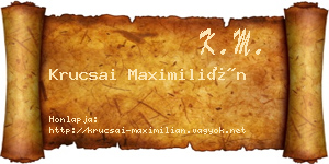 Krucsai Maximilián névjegykártya